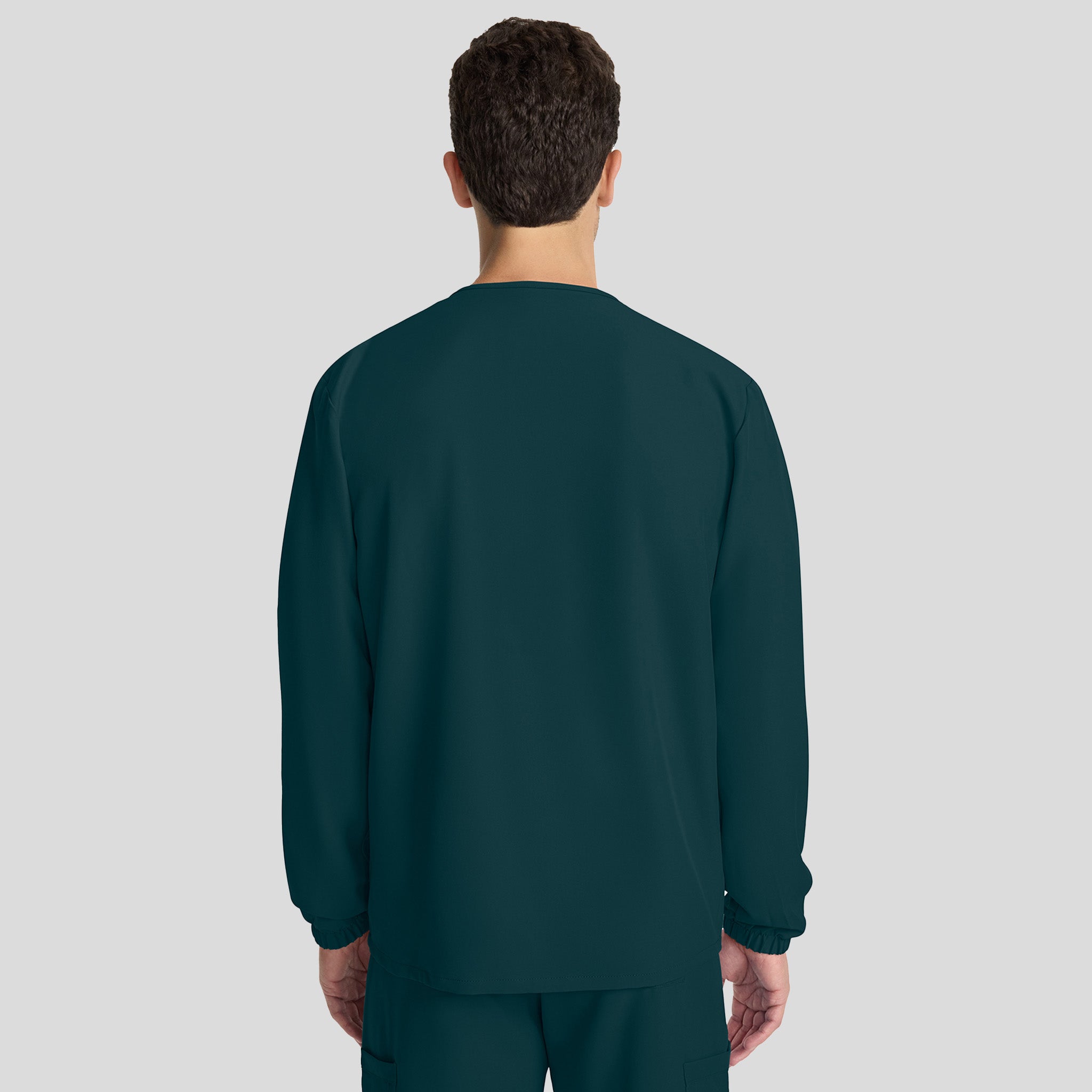 Unisex Snap-Front Crew Neck Scrub Jacket | Caribbean