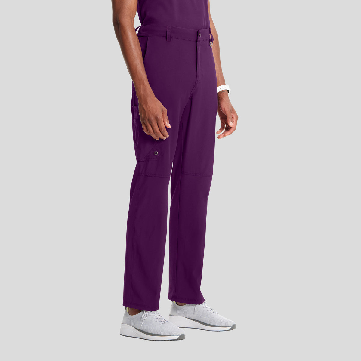 Men's Zip Fly Cargo Scrub Pant | Eggplant