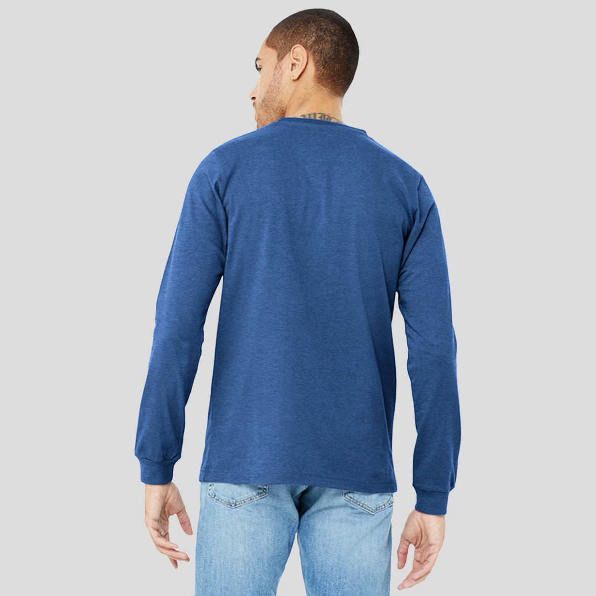 Unisex Heather CVC Long Sleeve Tee | Heather True Royal