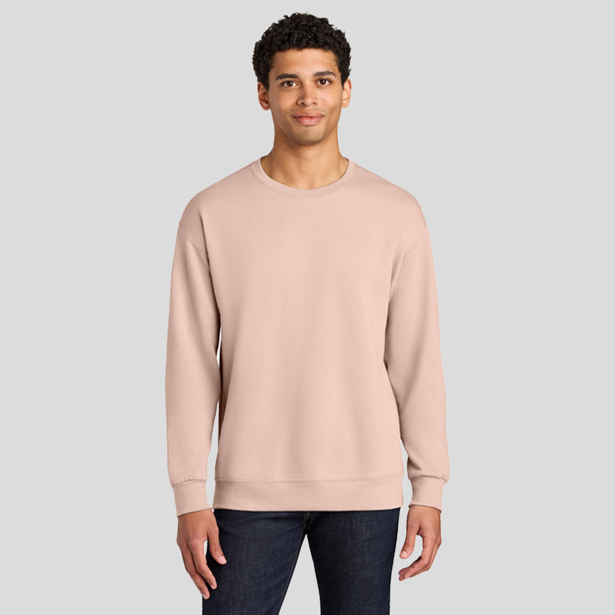 Ultimateβ’ Unisex CVC Ring Spun Crewneck Sweatshirt | Blush Pink