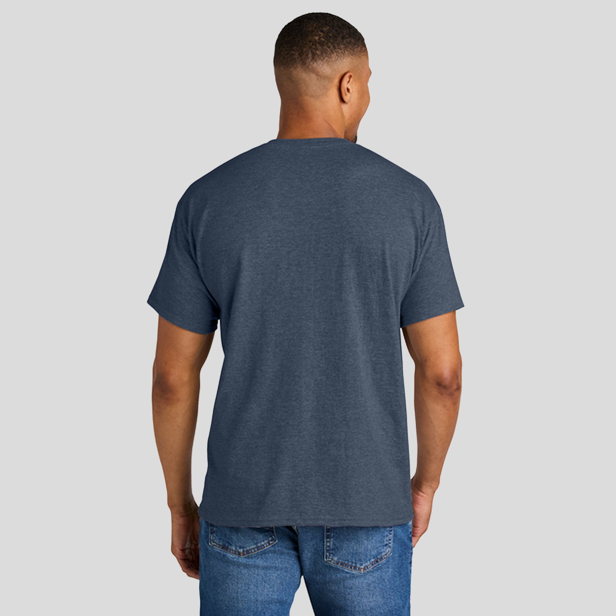 Gildanยฎ DryBlendยฎ 50 Cotton/50 Poly T-Shirt | Heather Dark Navy