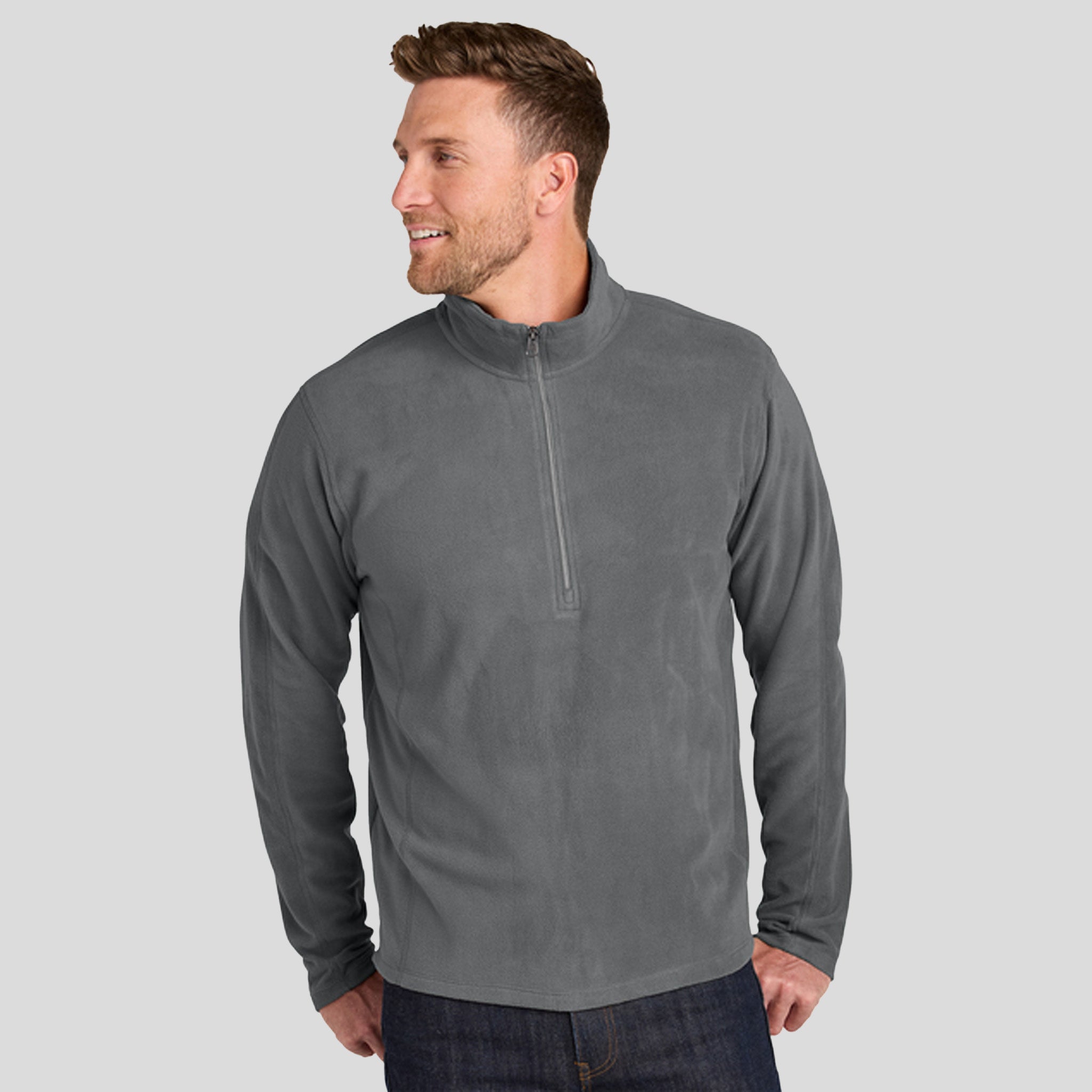 Microfleece 1/2-Zip Pullover | Pearl Grey