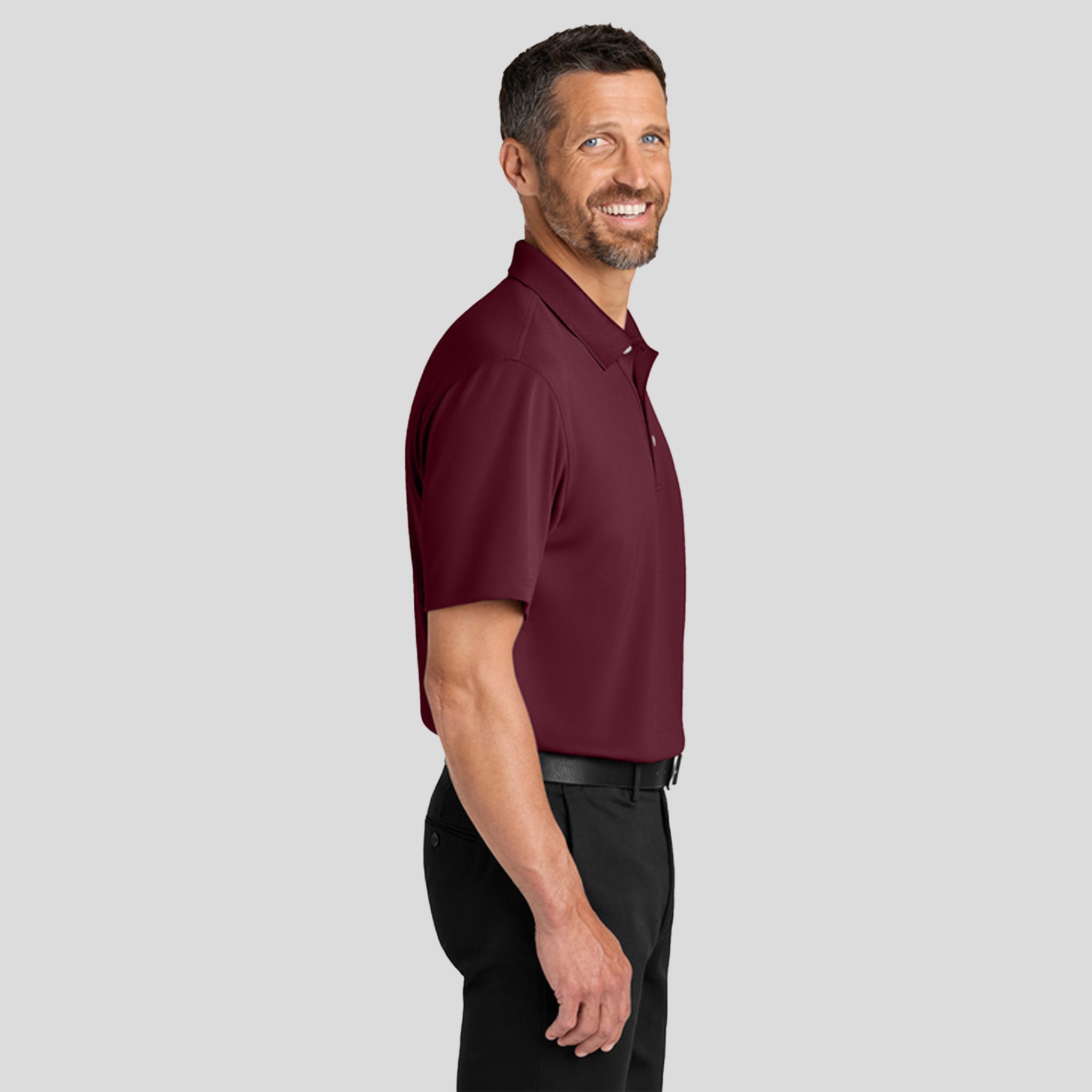 Men's Dry Zoneยฎ Stain-Release Grid Polo | Club Burgundy