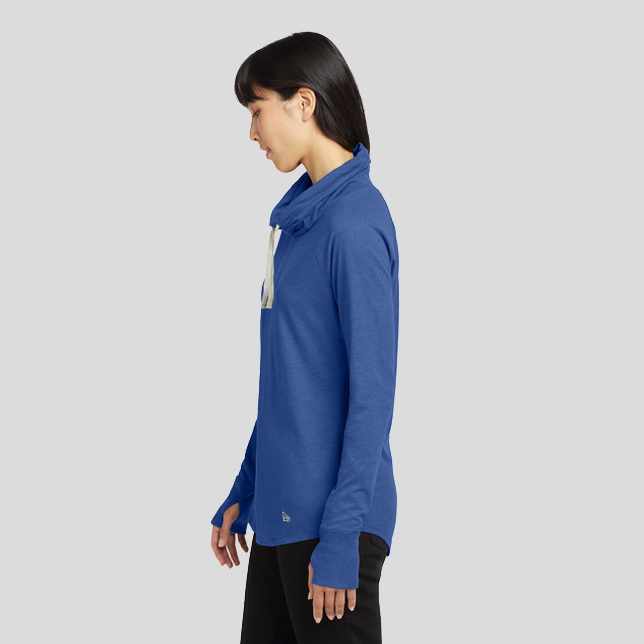 Women's Sueded Cotton Blend Cowl Tee | Royal Heather