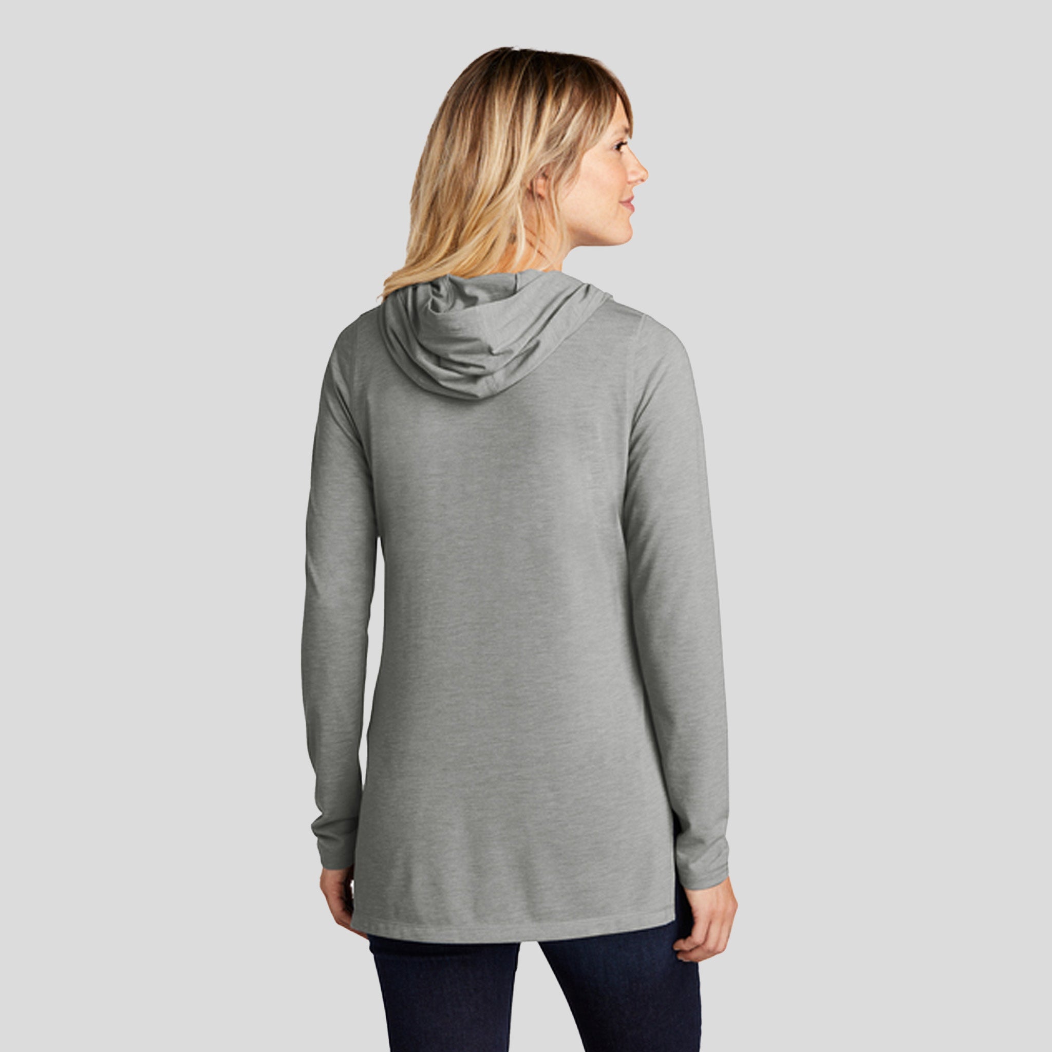 Women's PosiChargeยฎ Tri-Blend Wicking Long Sleeve Hoodie | Light Grey Heather