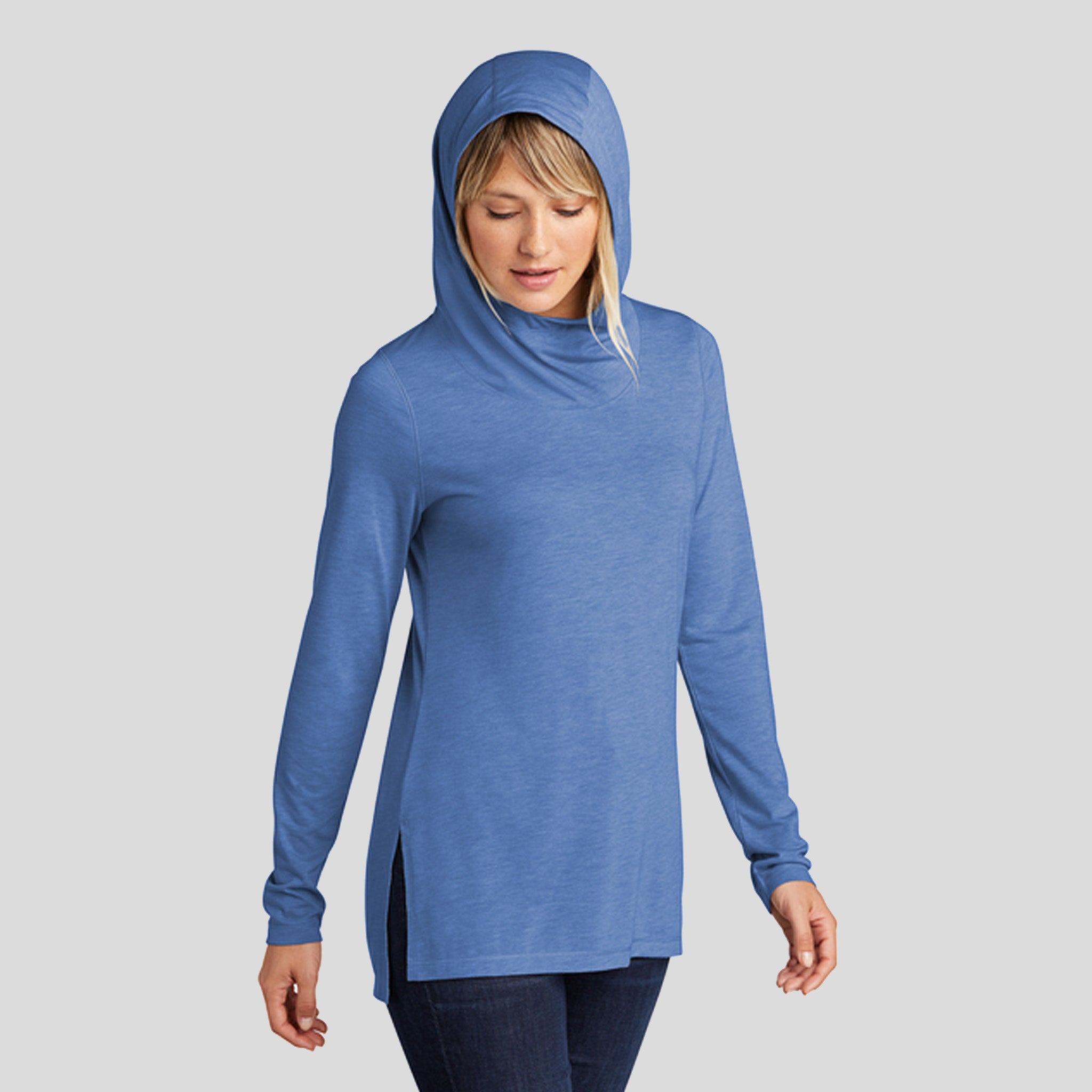 Women's PosiChargeยฎ Tri-Blend Wicking Long Sleeve Hoodie | True Royal Heather