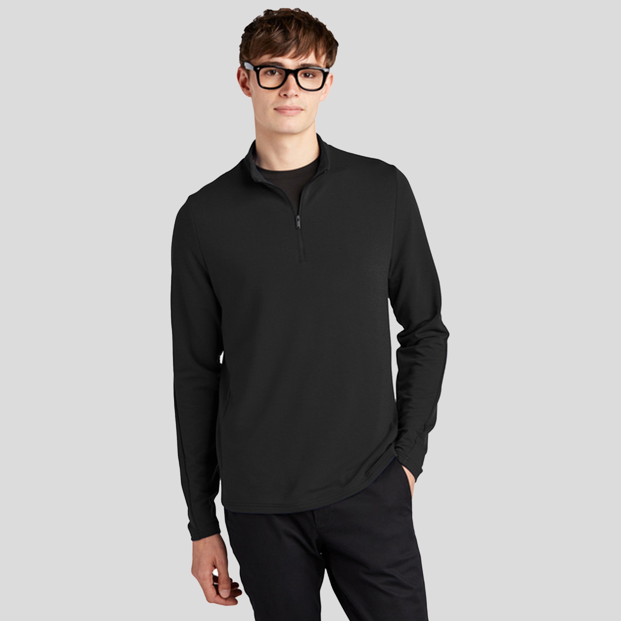 Stretch 1/4-Zip Pullover | Deep Black