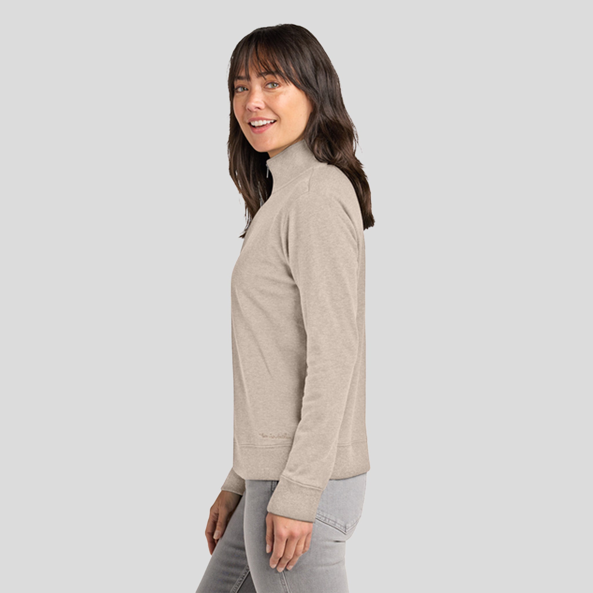 Womenโs Ocean Villa 1/4-Zip | Natural Heather