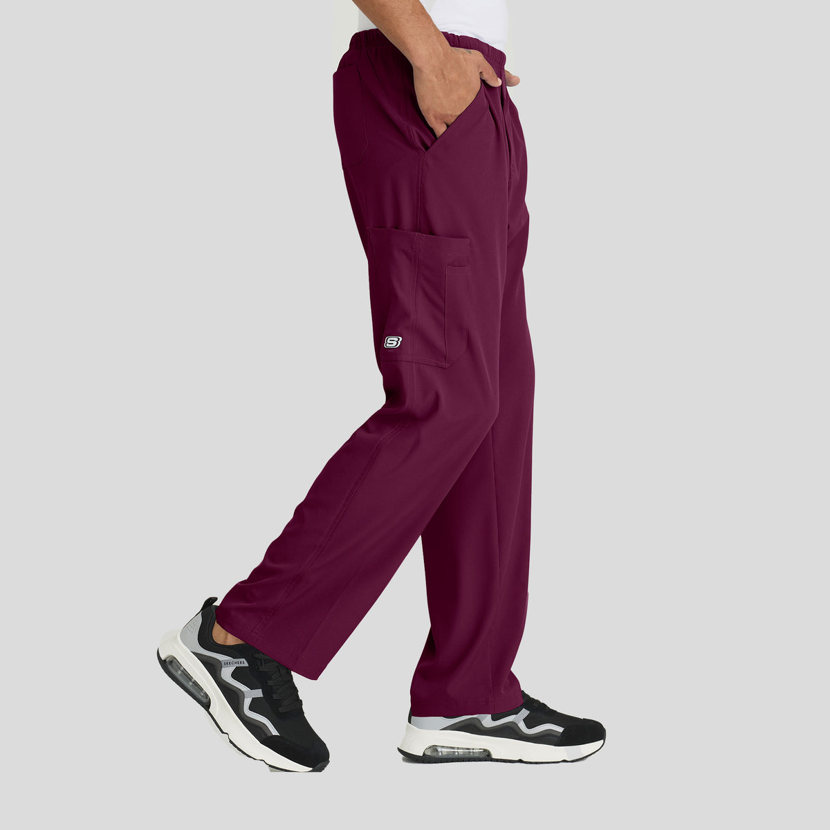 Men's Structure 4-Pockets Zip-Fly Scrub Pant | Wine