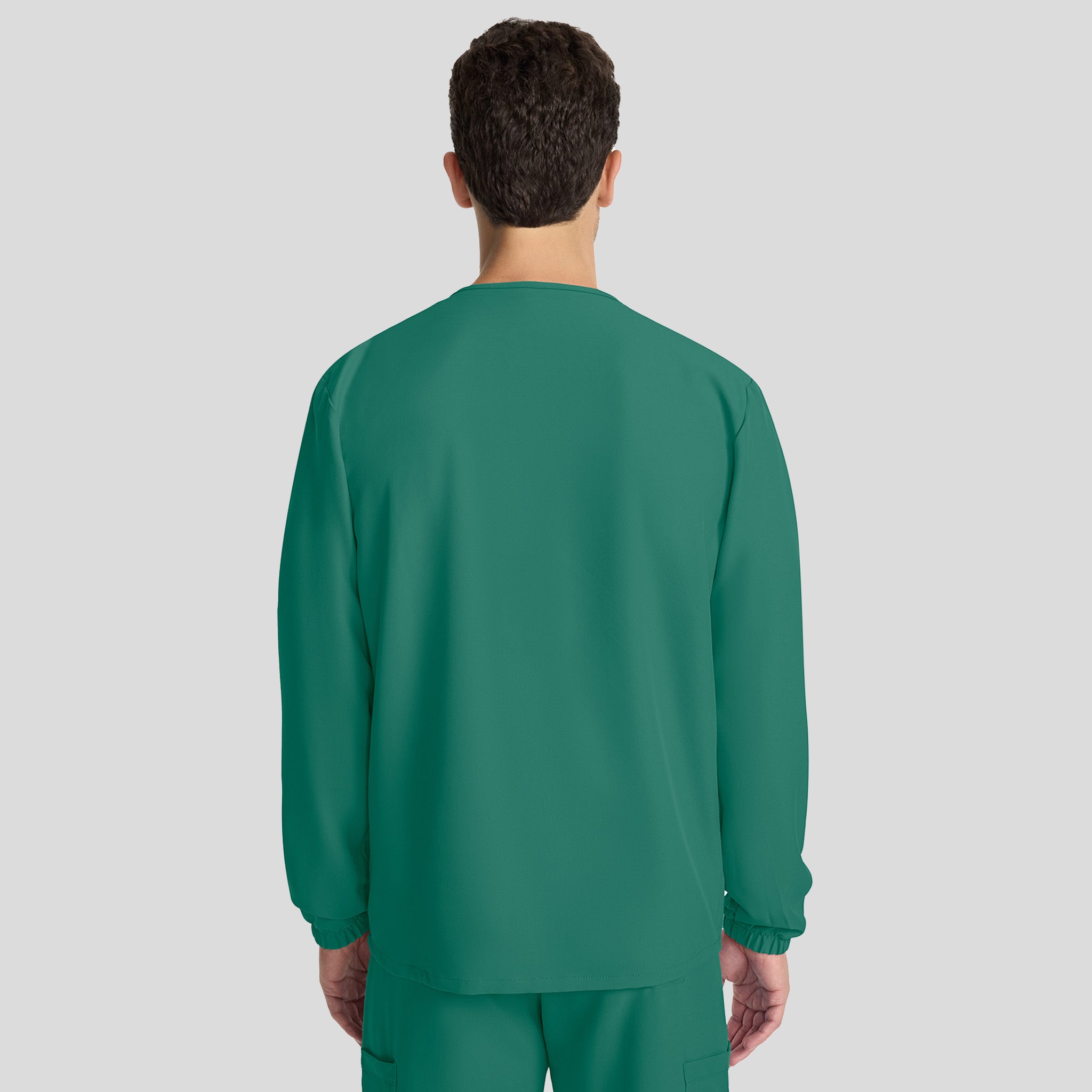 Unisex Snap-Front Crew Neck Scrub Jacket | Hunter