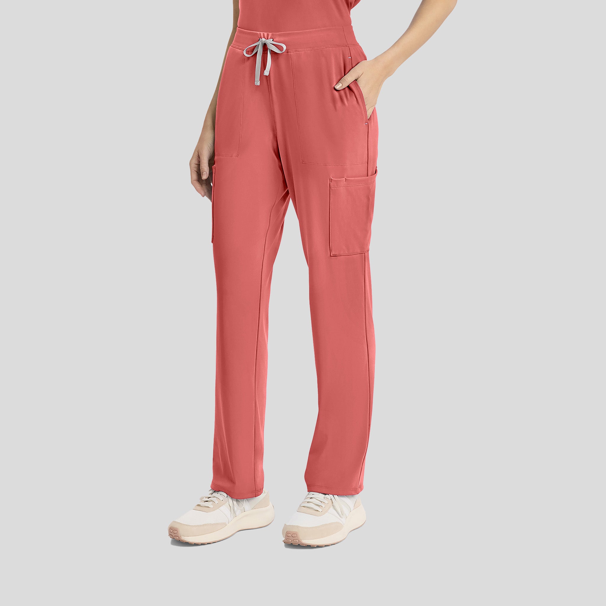 Achieve Pull-On Straight Leg Scrub Pant | True Coral