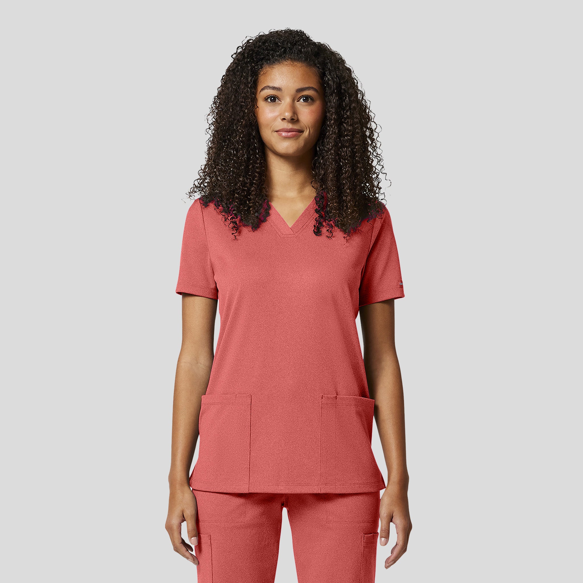 Achieve 2-Pocket Scrub Top | True Coral