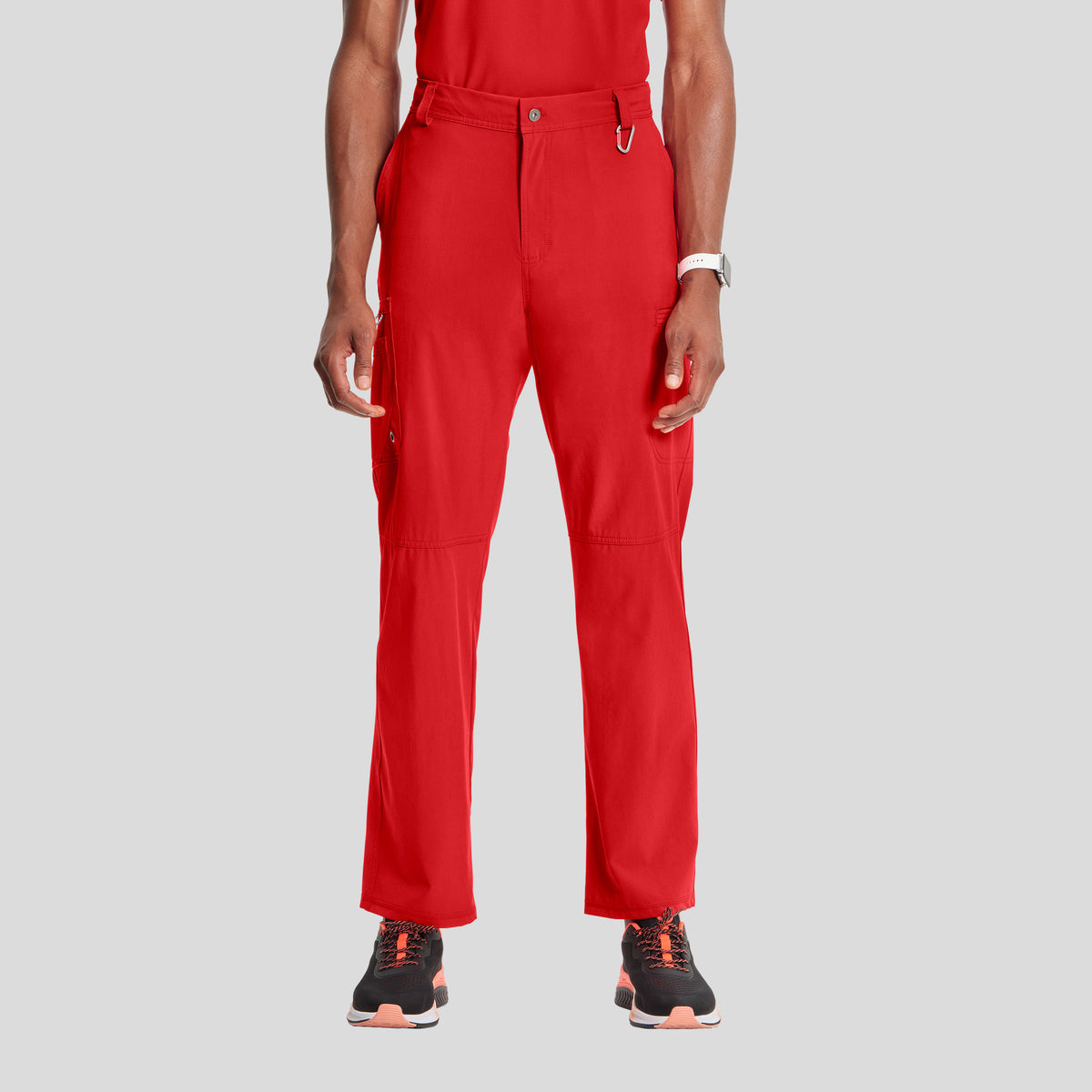 Men's Zip Fly Cargo Scrub Pant | Red