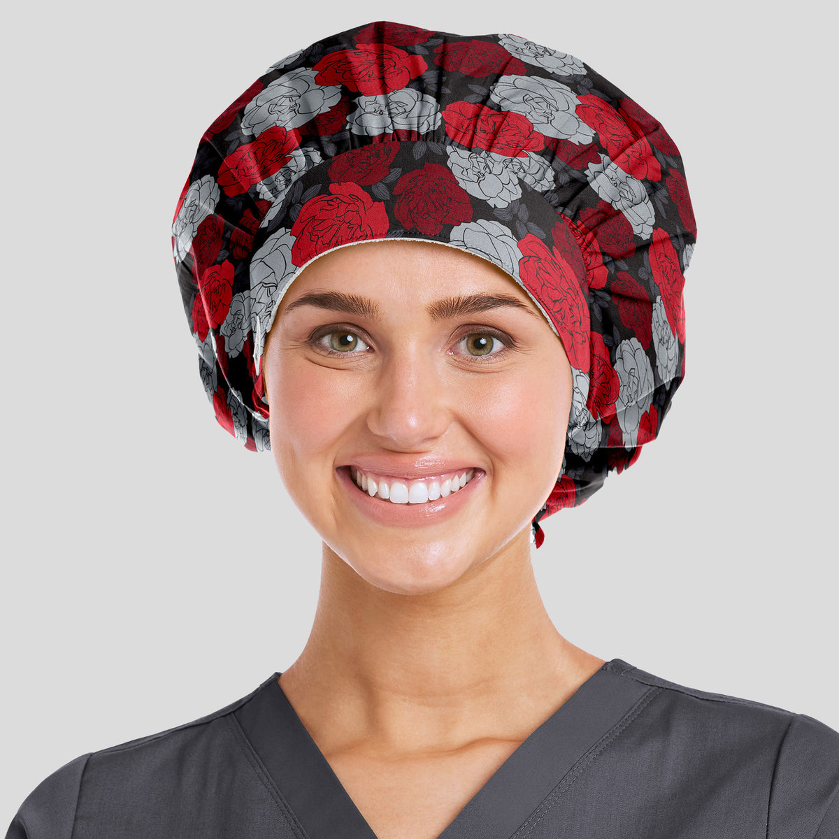 Unisex Bouffant Cap | Rosy Bloom