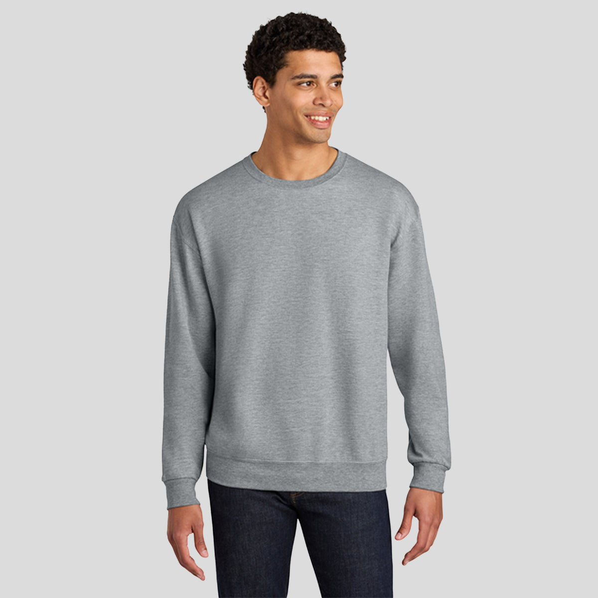 Ultimate™ Unisex CVC Ring Spun Crewneck Sweatshirt | Athletic Heather