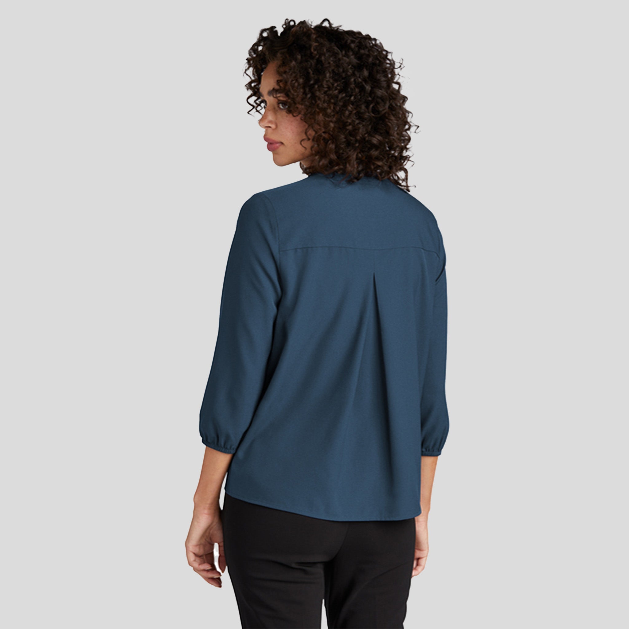 Women's Stretch Crepe 3/4-Sleeve Blouse | Insignia Blue