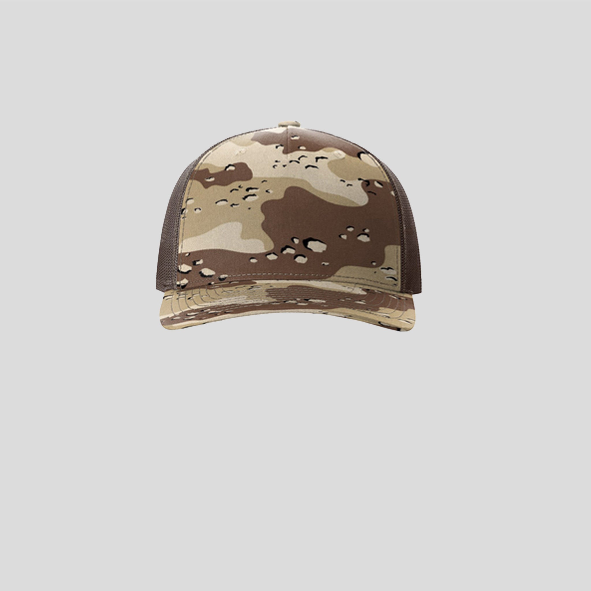 Printed Five-Panel Trucker Hat | Desert Camo/Brown