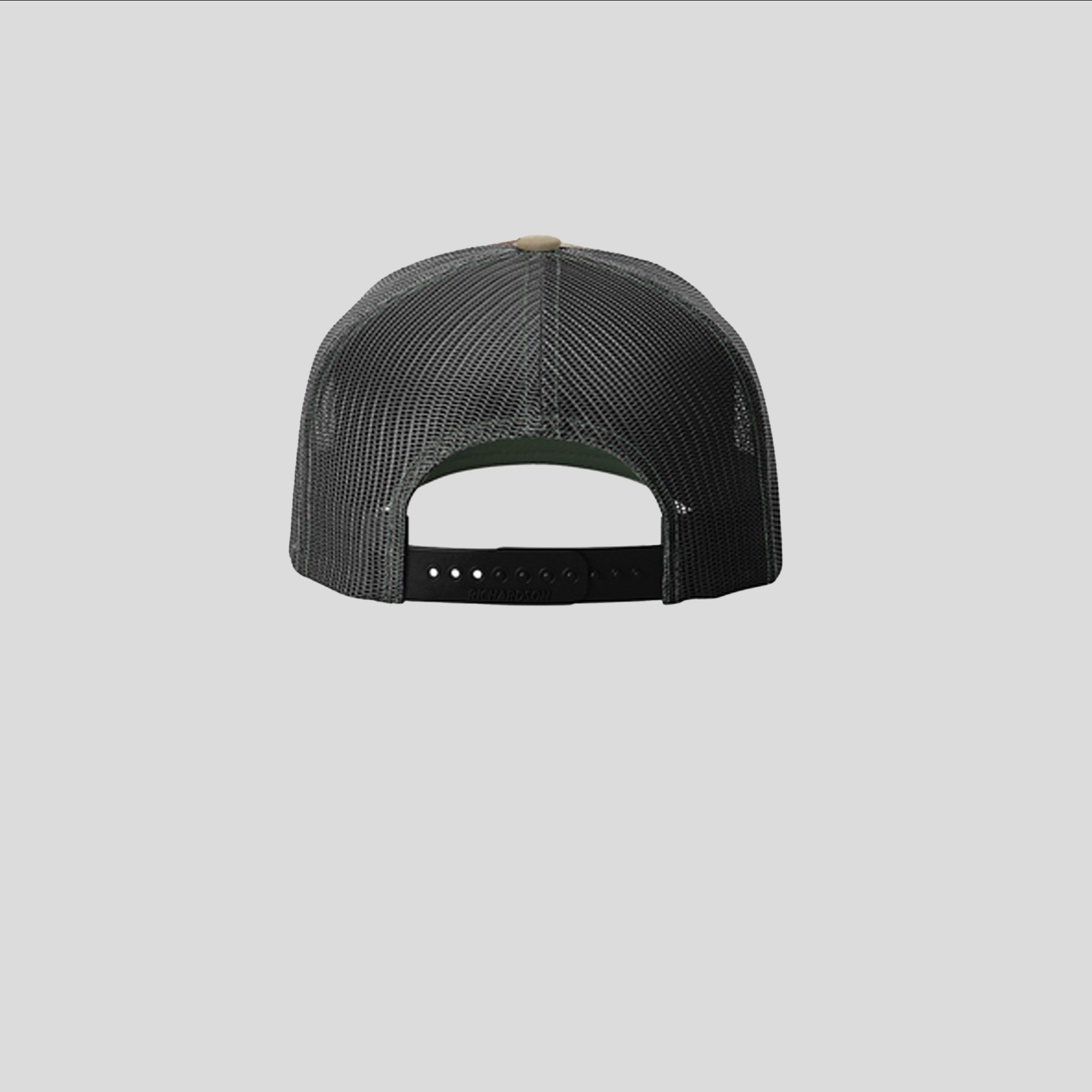 Printed Five-Panel Trucker Hat | Green Camo/Black