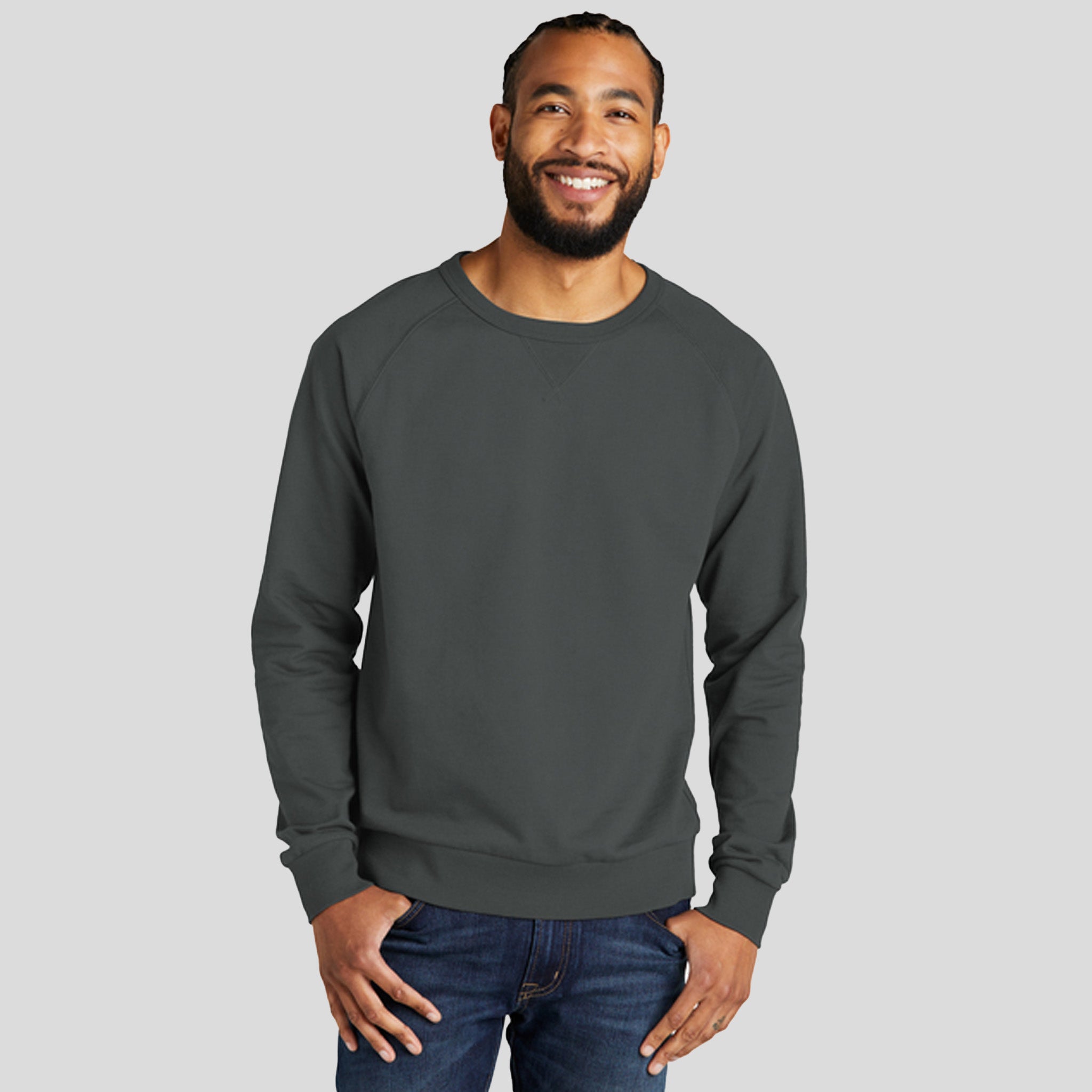 Unisex Organic French Terry Crewneck Sweatshirt | Terrain Grey