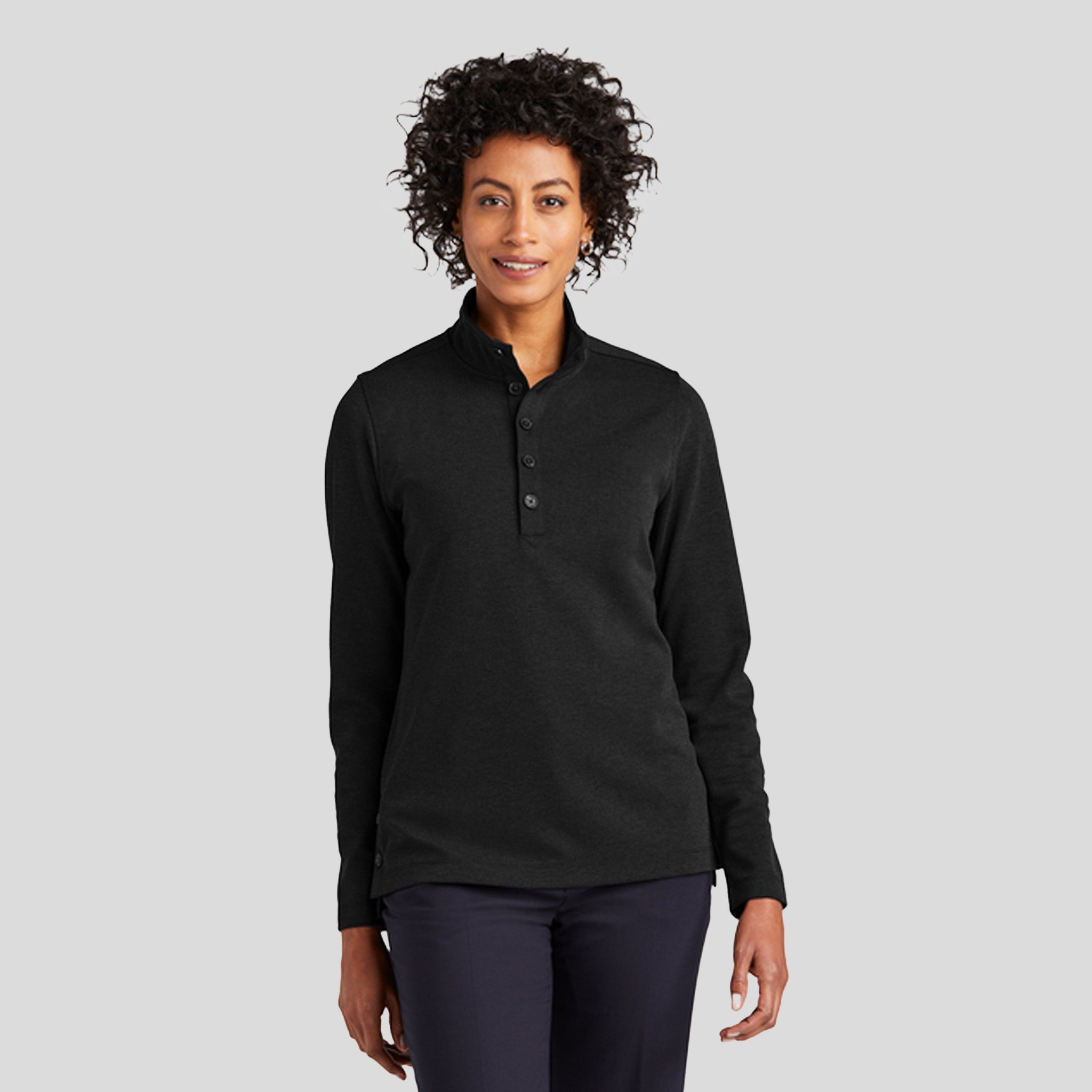 Women’s Mid-Layer Stretch 1/2-Button | Black Heather