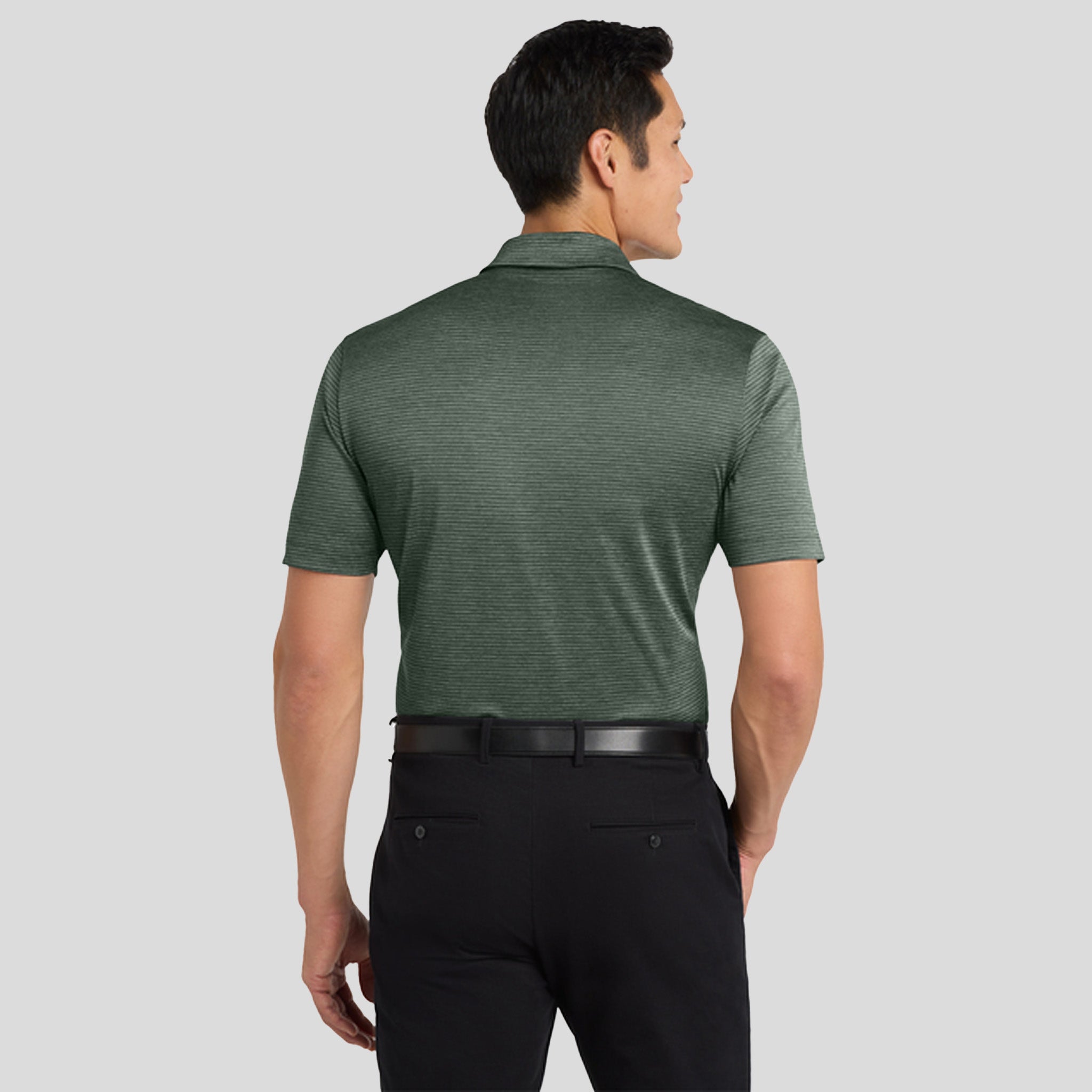 Shadow Stripe Polo | Deep Forest Green