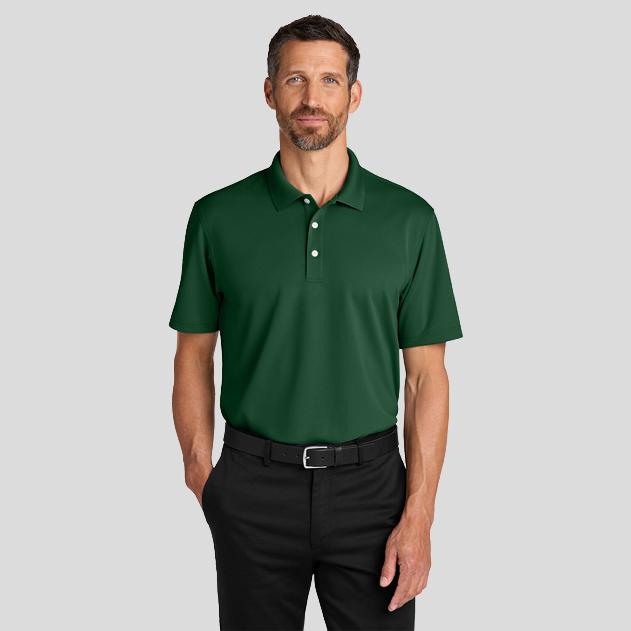Men's Dry Zone® Stain-Release Grid Polo | Hunter Green