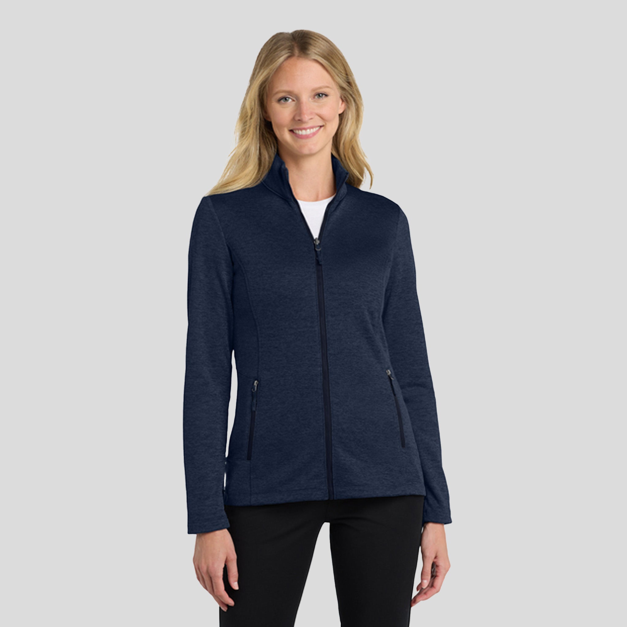 Women's Collective Striated Fleece Jacket | River Blue Navy Heather