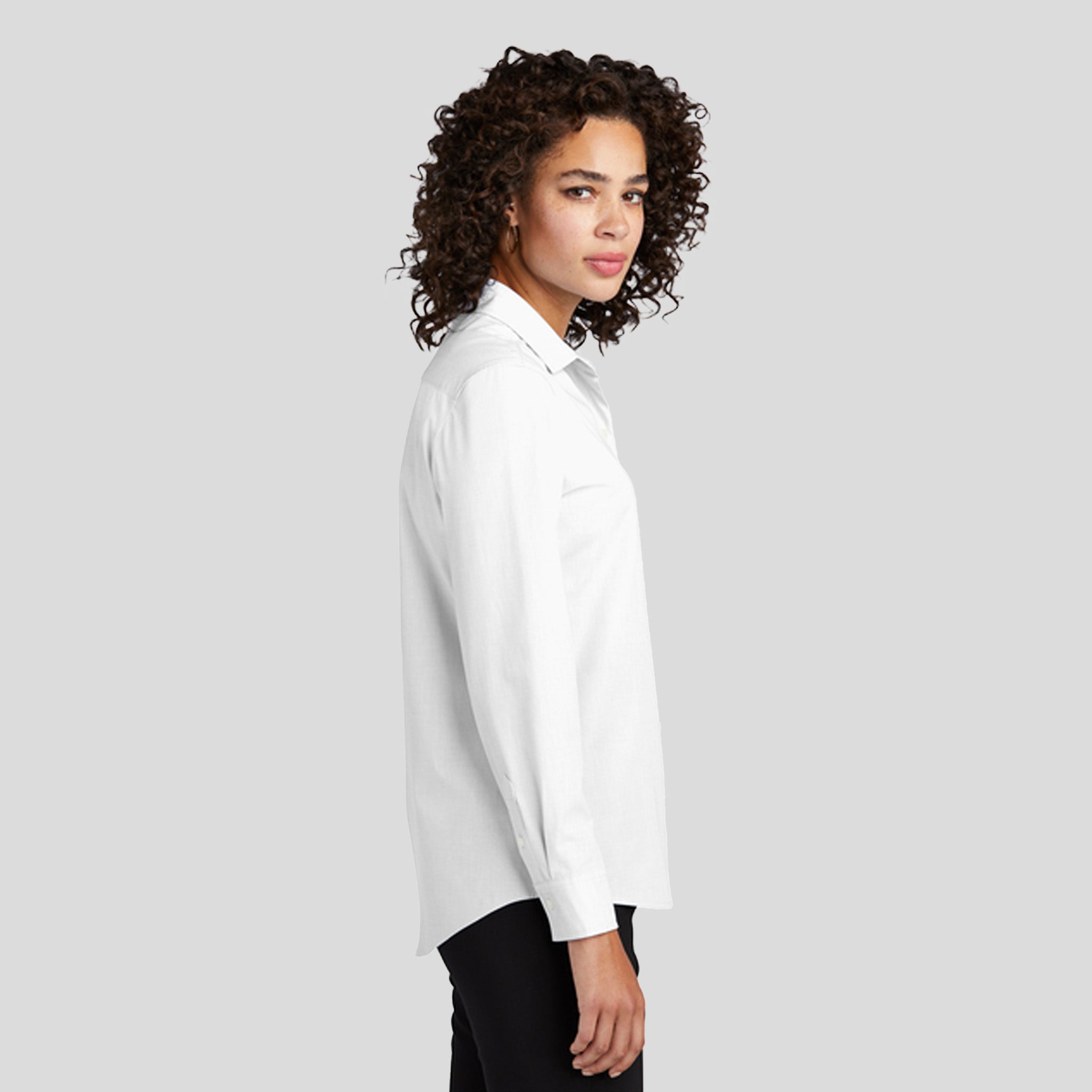Women’s Long Sleeve Stretch Woven Shirt | White