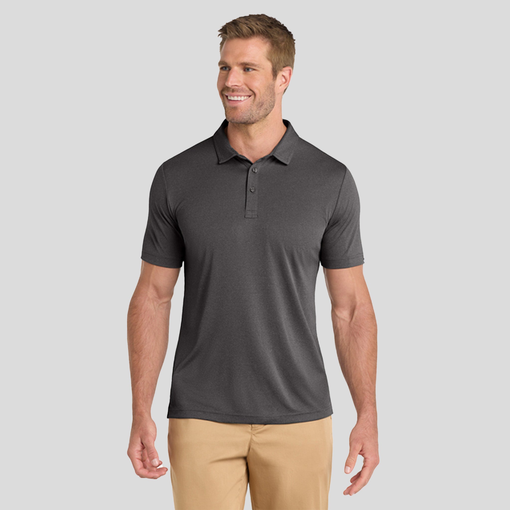 Coto Performance Polo | Quiet Shade Grey/ Black